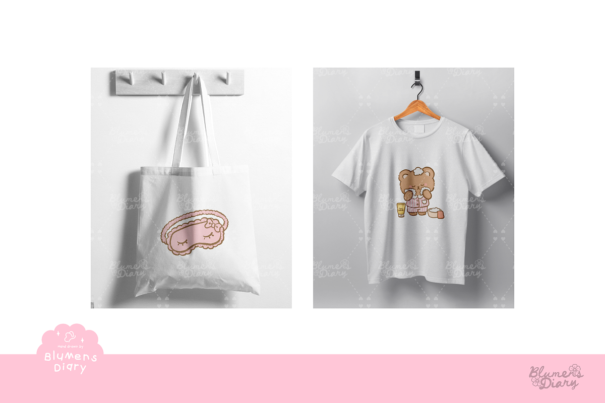 Bedtime Routine Cute Bear Clipart, an Animal Illustration by Blumensdiary (Photo 4 of 6)