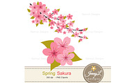 Cherry Blossoms Digital Paper, a Pattern Graphic by JennyL Designs (Thumbnail 2 of 6)