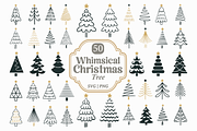 Whimsical Christmas Tree Doodle, a Seasonal Illustration by Kusumaillustration (Thumbnail 1 of 14)