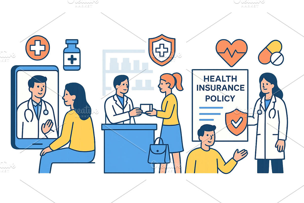 Vector illustration depicting, a Healthcare Illustration by ZinetroN