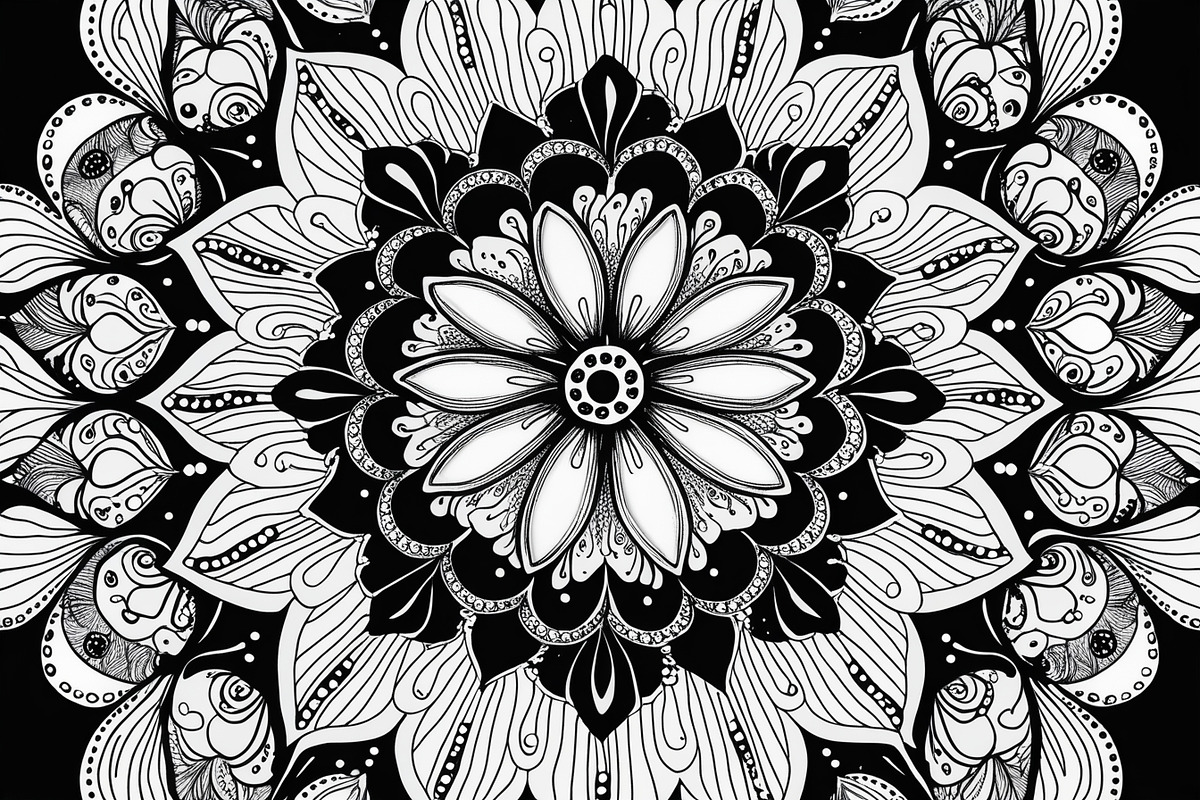 Intricate Mandala Coloring Pages Set, an Illustration by jahid234 (Photo 7 of 7)
