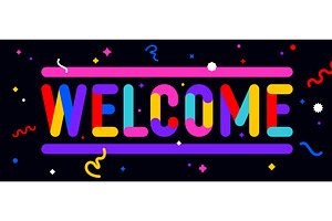 Welcome. Funny phrase, text, message, an Illustration by Foxys Graphic