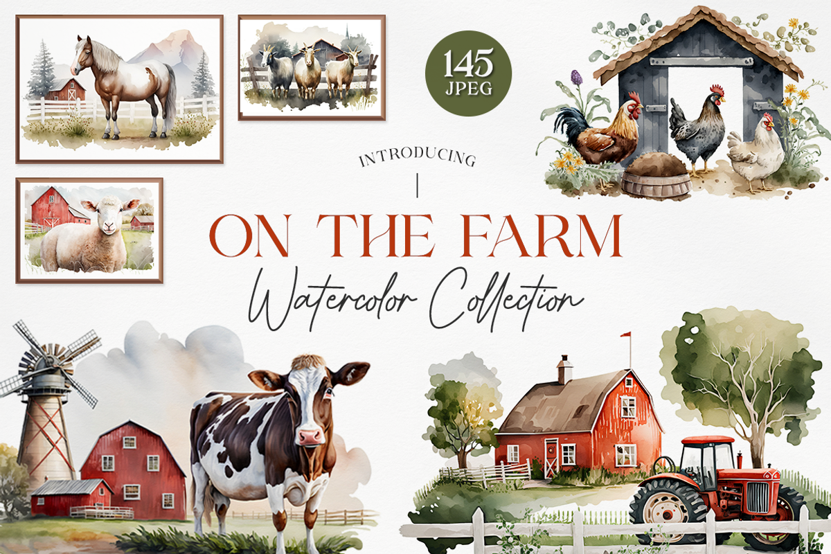 On The Farm Watercolor Collection, an Animal Illustration by artsy-fartsy (Photo 1 of 11)