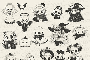 Kawaii Halloween SVG Bundle