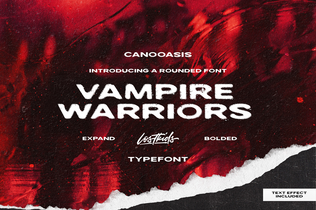 VAMPIRE WARRIOR FONT + PSD EFFECT, a Sans Serif Font by Lostkids (Photo 1 of 3)