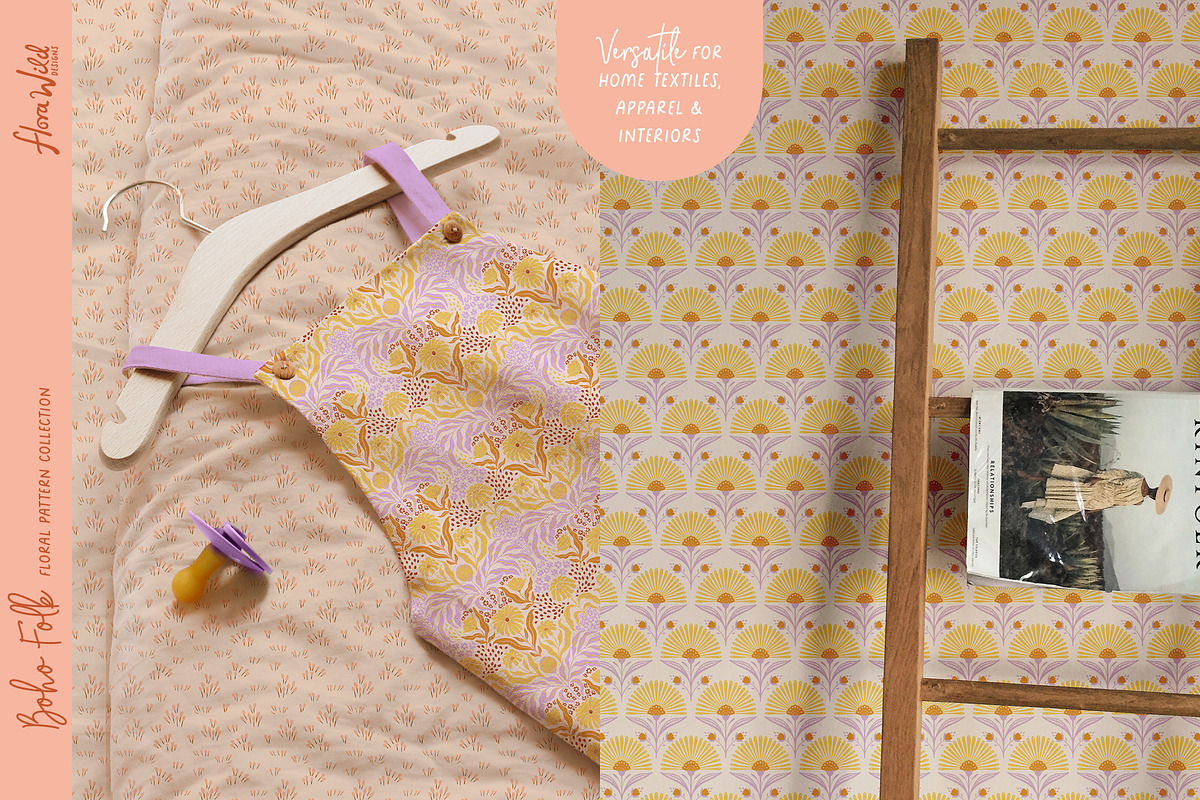 Boho Folk Floral Patterns, a Pattern Graphic by Flora Wild Designs (Photo 3 of 4)