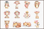 Watercolor Cute Animals Clipart, an Illustration by Sublimation Artist (Thumbnail 3 of 6)