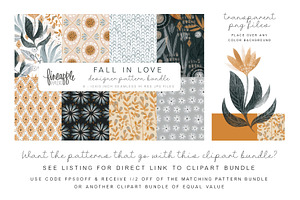 Fall Floral Clipart DH