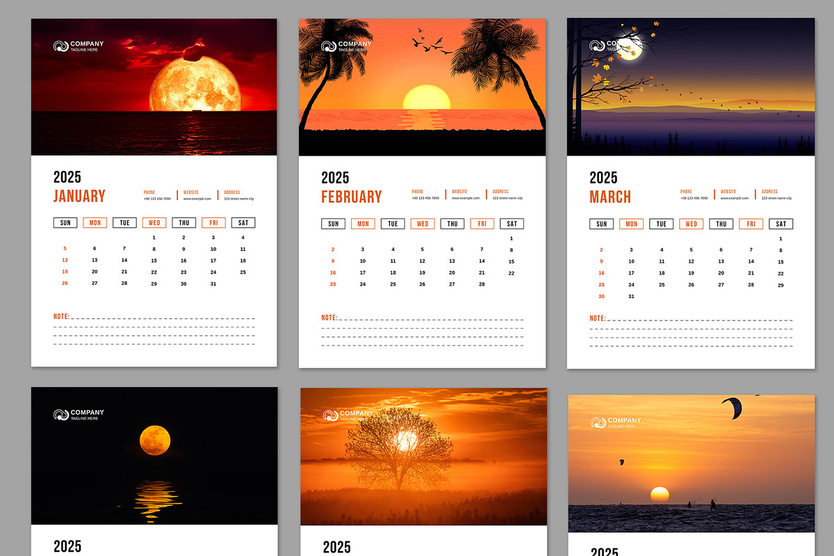 Wall Calendar 2025 Design Template, a Stationery Template by ContestDesign (Photo 4 of 5)