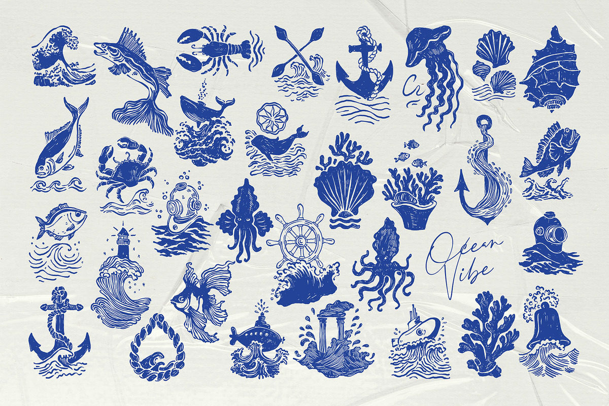 Ocean | Logo & Illustration Kit P2, a Branding & Logo Template by KetteCreate (Photo 15 of 22)