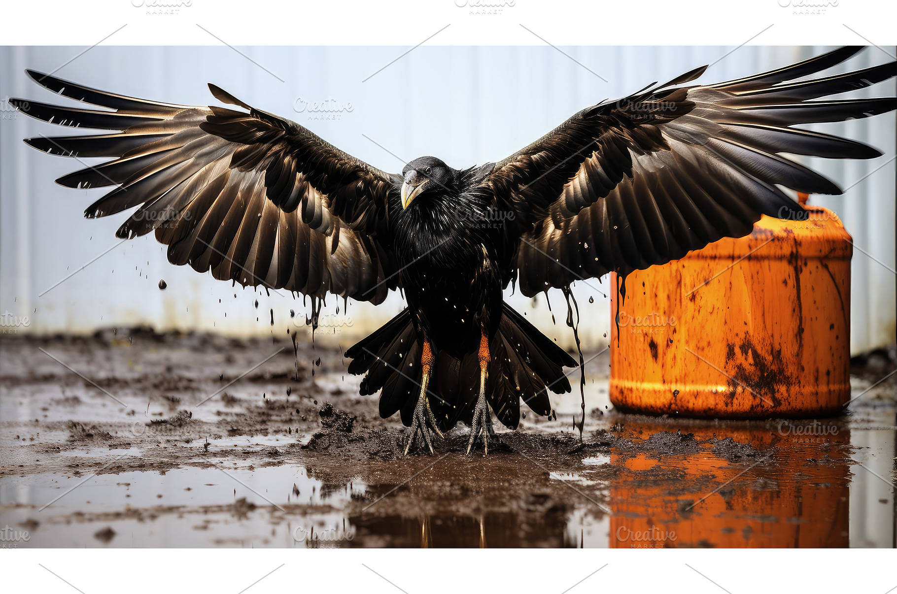 substance oil drum spill ai, a Background Photo by pikepicture
