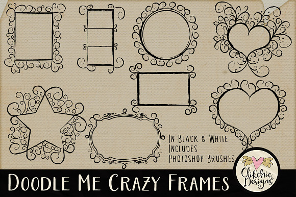 Doodle Me Crazy Frames & Brushes preview 4