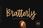 Bratterly - Monoline Script, a Script Font by Typehand Studio (Thumbnail 1 of 10)