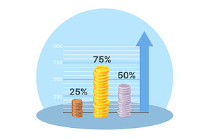 Monetary gain. Financial growth, a Finance Illustration by YummyBuum