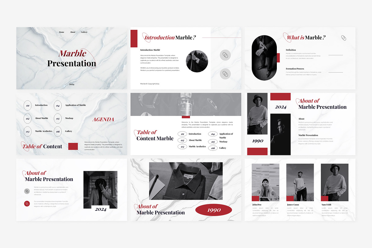 Marble Powerpoint Template, a Presentation Template by Eklip Studio (Photo 3 of 6)