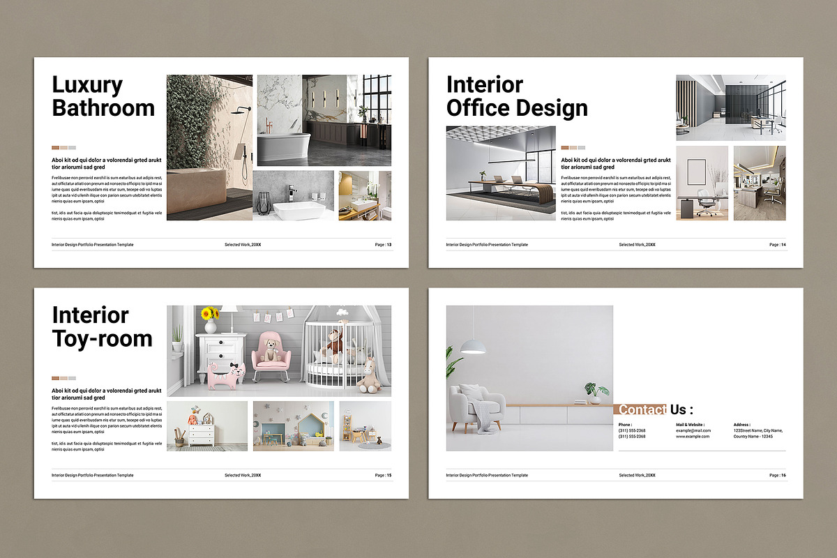 Interior Design Portfolio Template, a Presentation Template by E-Type