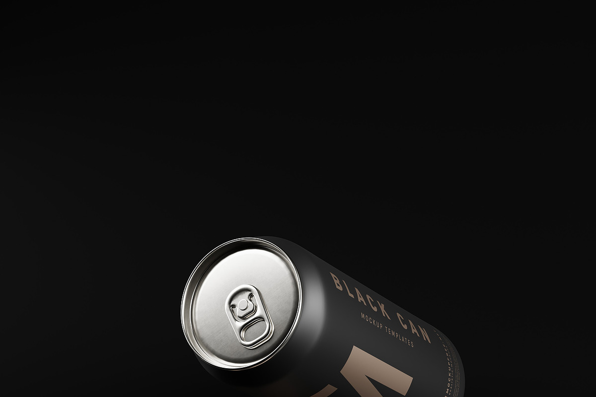 Black Soda or Beer Can Mockups, a Packaging Mockup by MockupFree.Net (Photo 13 of 15)