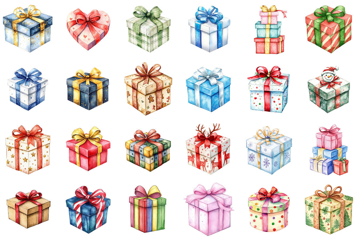 Festive Holiday Gift Box Clipart, an Illustration by Sublimation Artist (Photo 2 of 6)