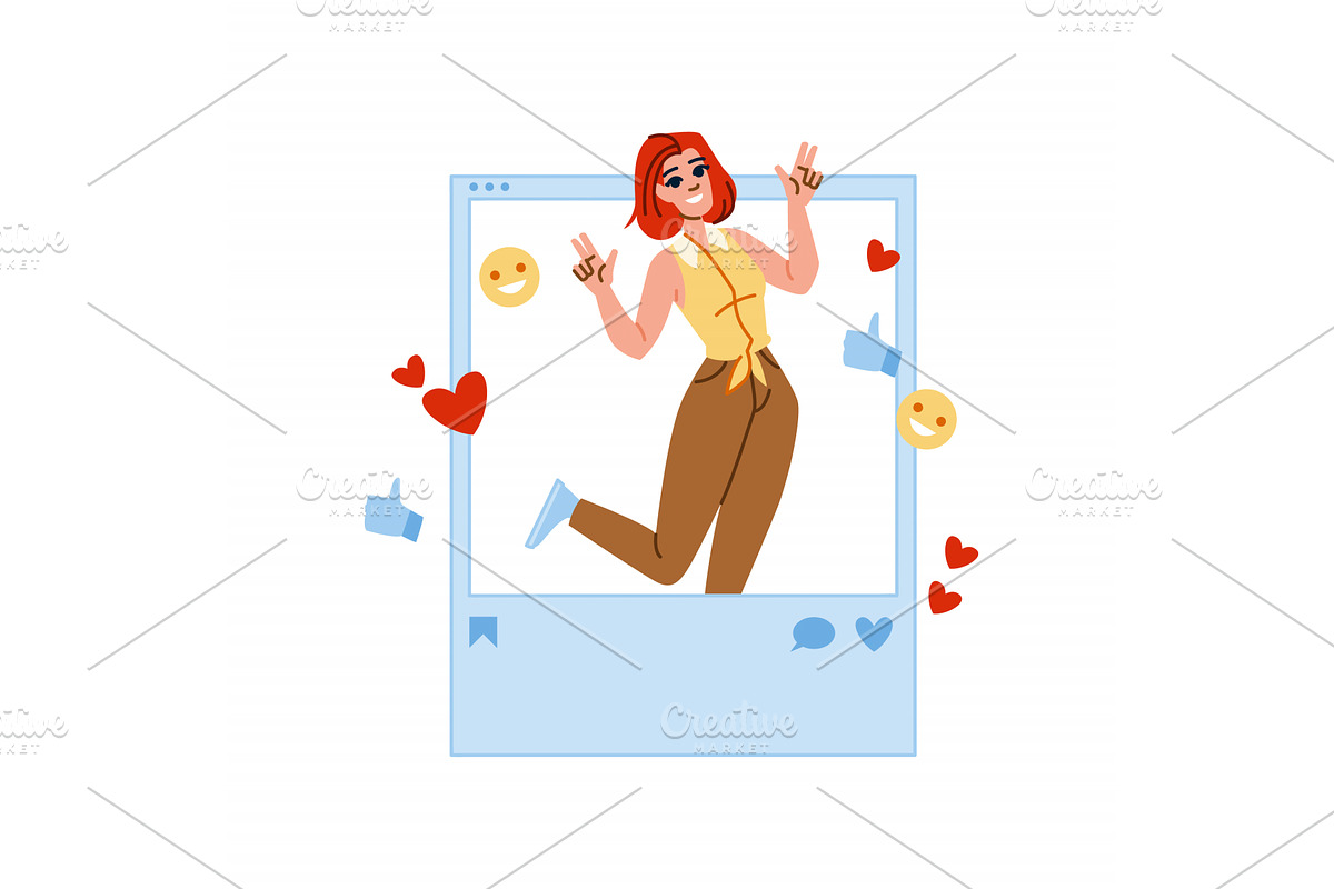Young woman is celebrating, a Person Illustration by pikepicture