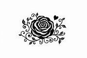Floral Rose Silhouette Set, an Illustration by hafijul (Thumbnail 4 of 9)