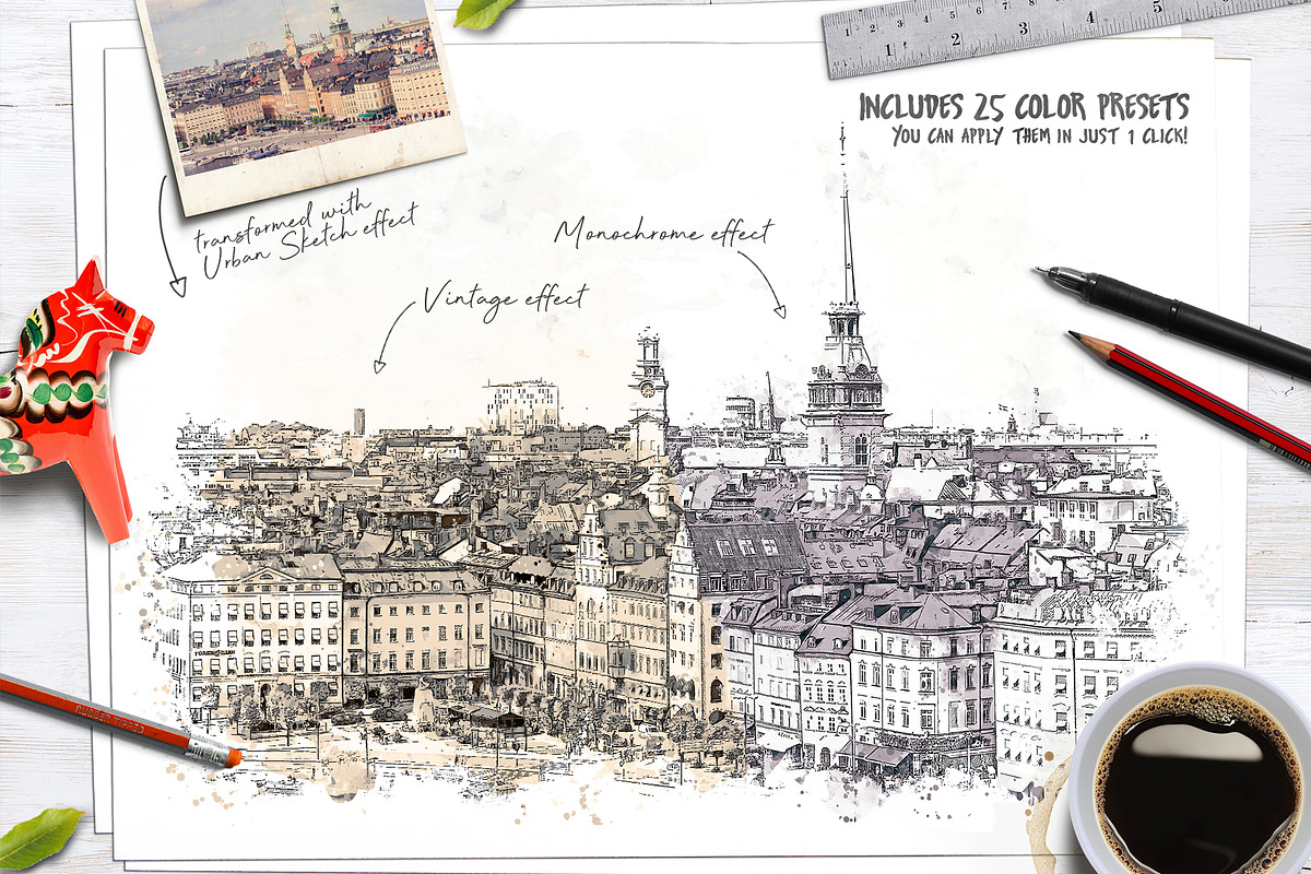 Urban Sketch PS Action, an Action Add-On by IndWorks Design (Photo 4 of 9)