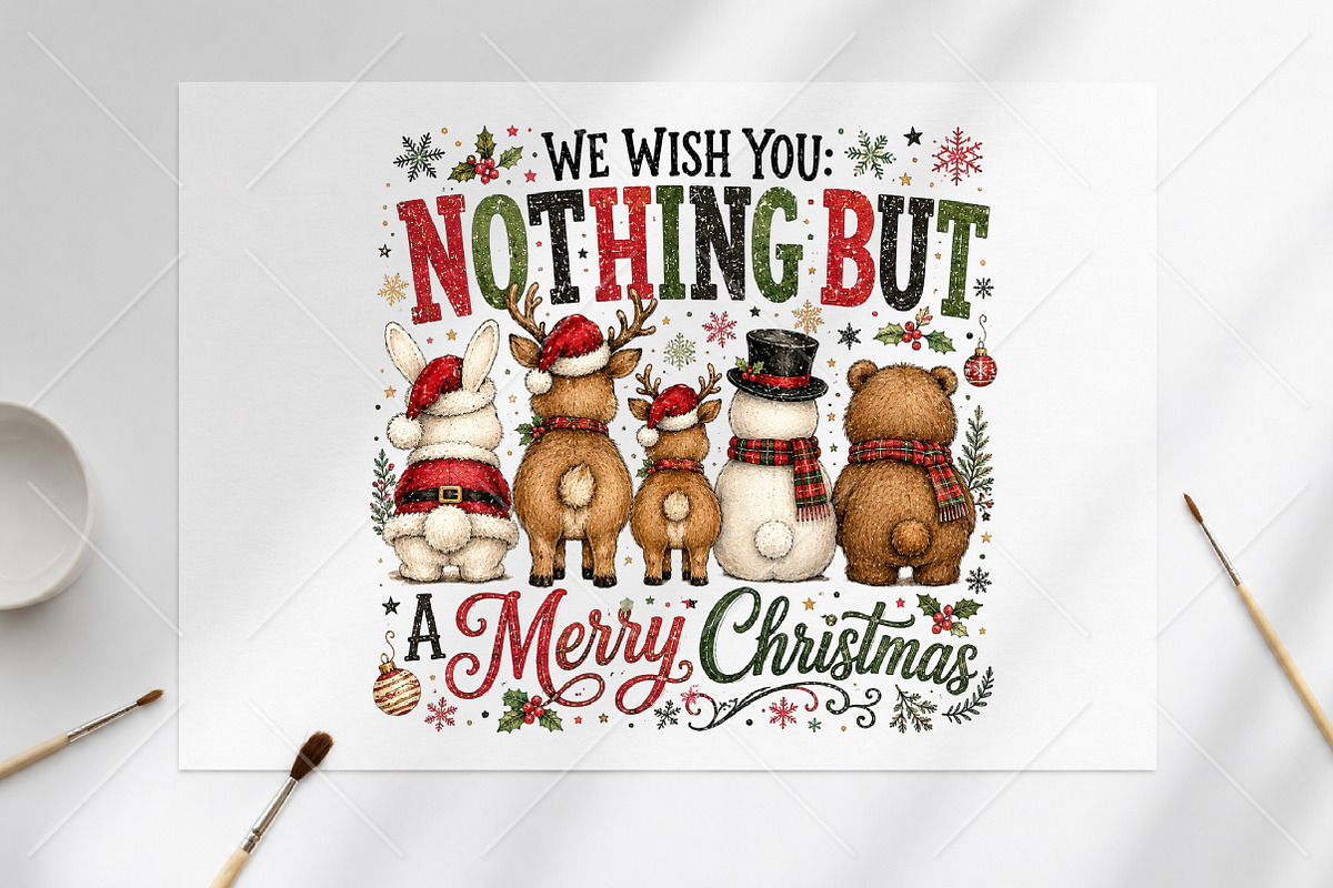 Nothing Butt a Merry Christmas PNG, a Seasonal Illustration by Canvas Craft (Photo 6 of 6)