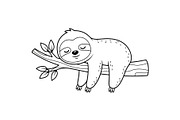 Cute Sloth Line Art Bundle, an Illustration by musafir_fashion (Thumbnail 51 of 51)