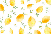 Watercolor lemon and peach patterns, a Background Graphic by lycka (Thumbnail 2 of 5)