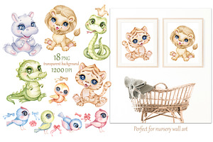 Safari Jungle Baby Animals Clipart