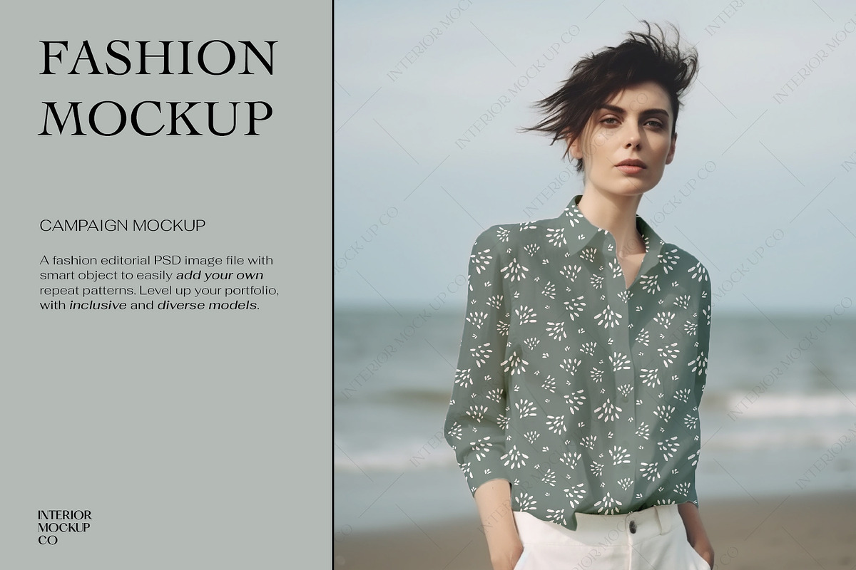 Fashion Editorial Pattern Mockup, a Shirt Mockup by Interior Mockup Co (Photo 1 of 3)