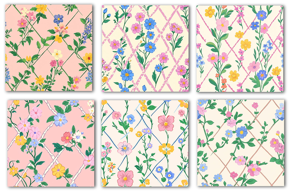 Diamond Wildflower Floral Pattern, a Texture Illustration by Dream Creation (Photo 3 of 6)