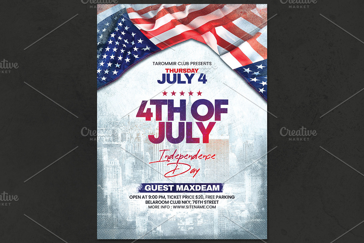 4th of July - 2 Flyer Templates, a Flyer Template by Tarommir (Photo 4 of 7)