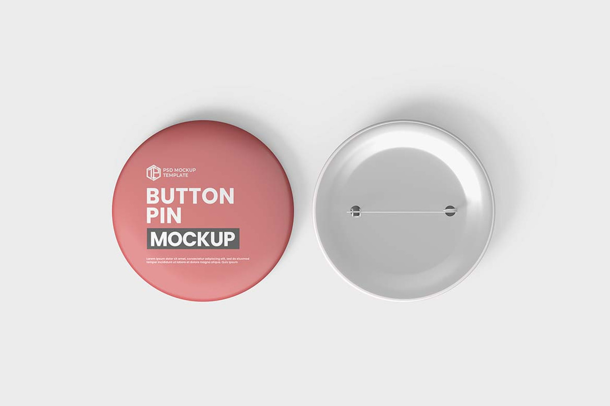 Pin Button Mockup, an Advertising Mockup by tiyasprabawa (Photo 2 of 5)