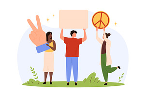 Diverse Promoting Peace & Unity, an Object Illustration by Flashvector