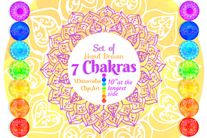 Watercolor chakras clipart