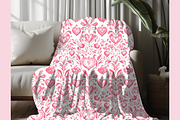 Pink Heart Toile Print, a Pattern Graphic by Paper & Pattern Studio (Thumbnail 4 of 8)