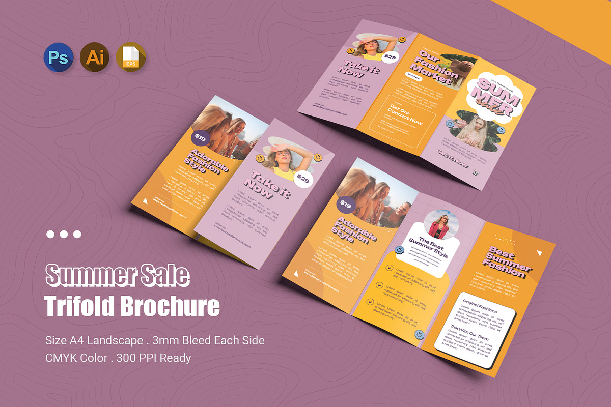 Summer Sale Trifold Brochure, a Brochure Template by Esensifiksi.studio
