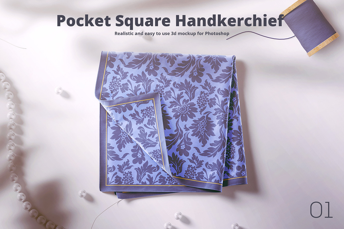 Silk Square Handkerchief Mockup 01, a Print Template by WebAndCat (Photo 1 of 5)