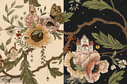 Cute houses on branhes Pattern, a Pattern Graphic by MouseGrey (Thumbnail 10 of 10)