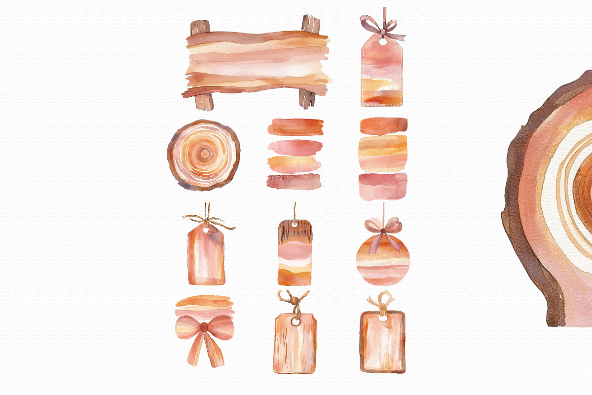 Watercolor Tag Clipart PNG, an Illustration by Libby Wishes (Photo 4 of 4)