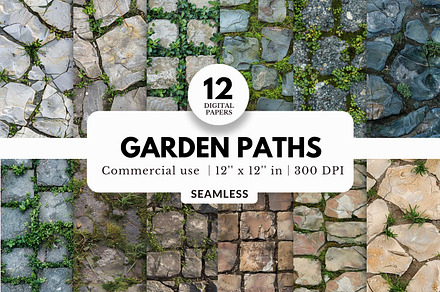 12 Garden Paths Digital Papers