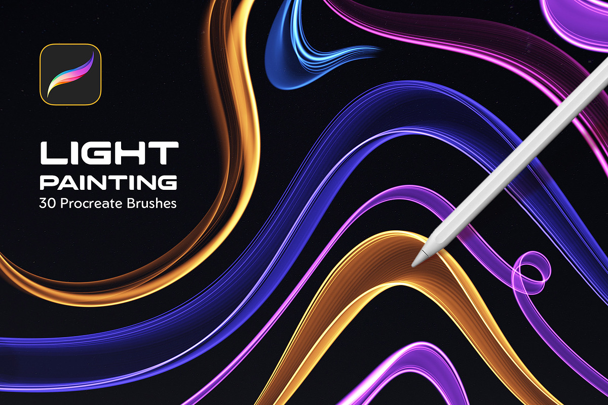 Light Painting Procreate Brushes, a Brush Add-On by Andrew Skoch Design (Photo 1 of 9)
