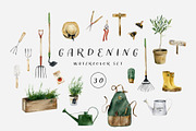 Gardening tools watercolor set, an Object Illustration by Diana Askarova Art (Thumbnail 1 of 6)