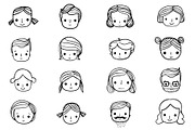 Cute Hand Drawn Faces Clip Art Set, an Education Illustration by Pravokrugulnik (Thumbnail 1 of 4)