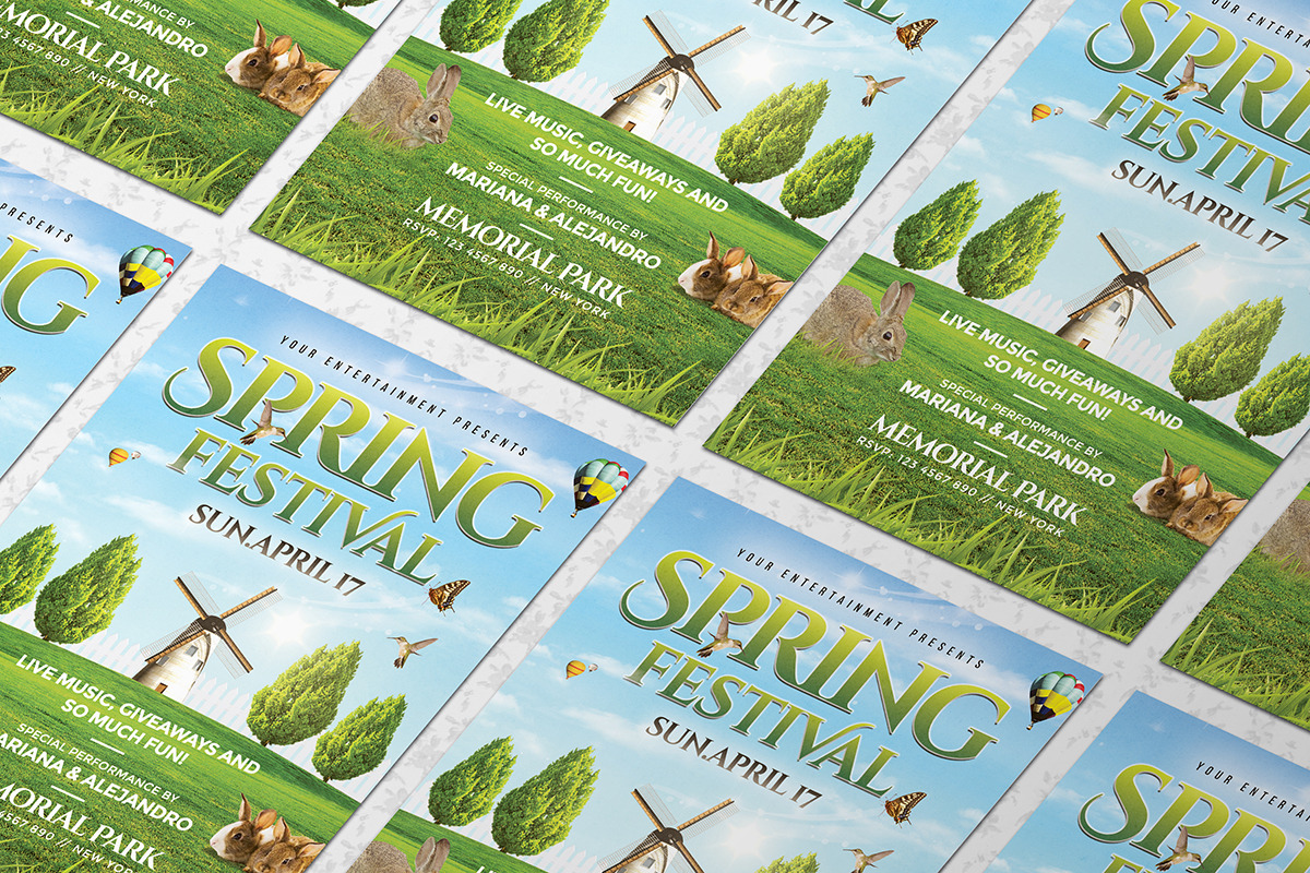 Spring Festival Flyer Template, a Flyer Template by Creative Waffle (Photo 2 of 5)