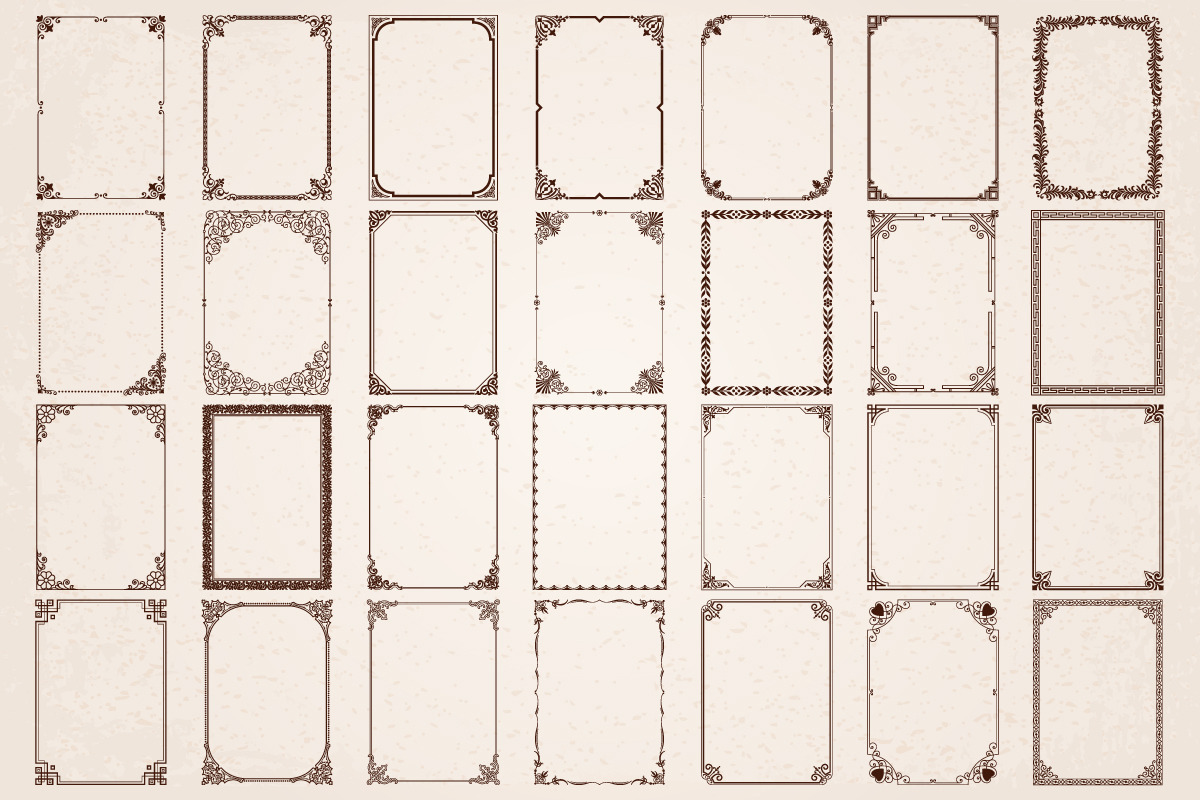 28 Decorative frames borders set #2, an Object Graphic by Digiselector Design Goods (Photo 2 of 6)