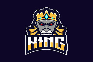 King Mascot Sport Logo Vector