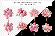 Cherry Blossom Balloon Bundles, an Object Graphic by AllTheKewtClipart (Thumbnail 3 of 14)
