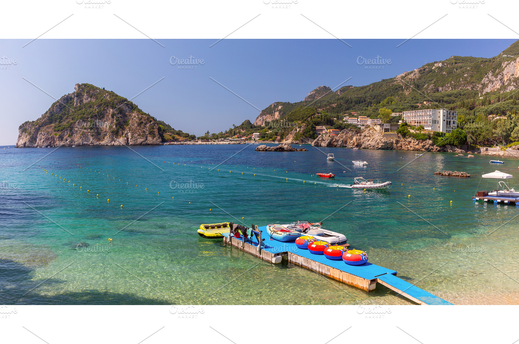 Beach and pier in Paleokastritsa, a Nature Photo by kavalenkava