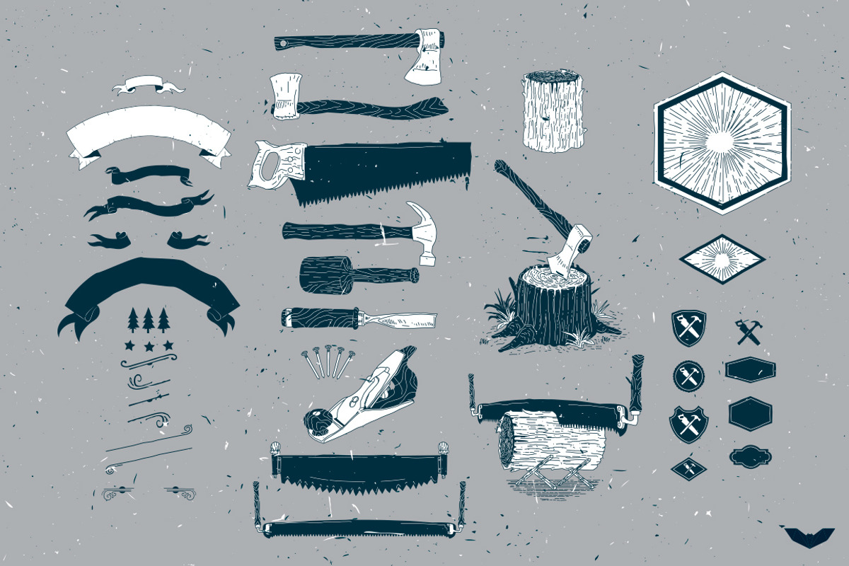 6 Vintage Carpentry Badges, a Branding & Logo Template by PaperBat (Photo 5 of 5)